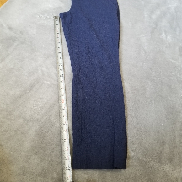 Diane Von Furstenberg Gennifer Crop Ankle Pants Sz 6 Textured Navy w/Pockets - Picture 9 of 11
